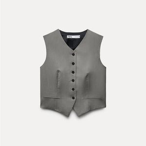 100% wool gray menswear vest ZARA